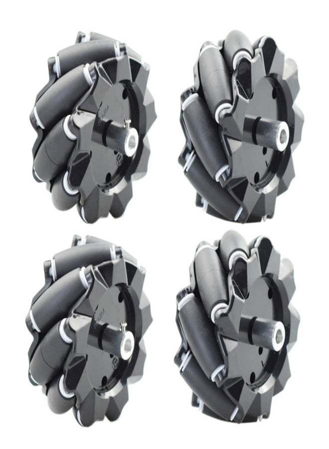 Swaytail Premium 80mm Mecanum Wheel for AGV Robot Car Chassis, Omni Directional Tire with 4pcs Metal 6mm Coupling Motor Connector for Arduino Raspberry Pi Microbit DIY RC Part STEAM Maker Remote - Image 1